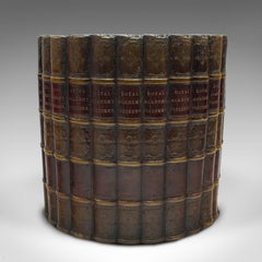 Vintage Library Waste Bin, English, Composite, Book Effect Basket, Study Room