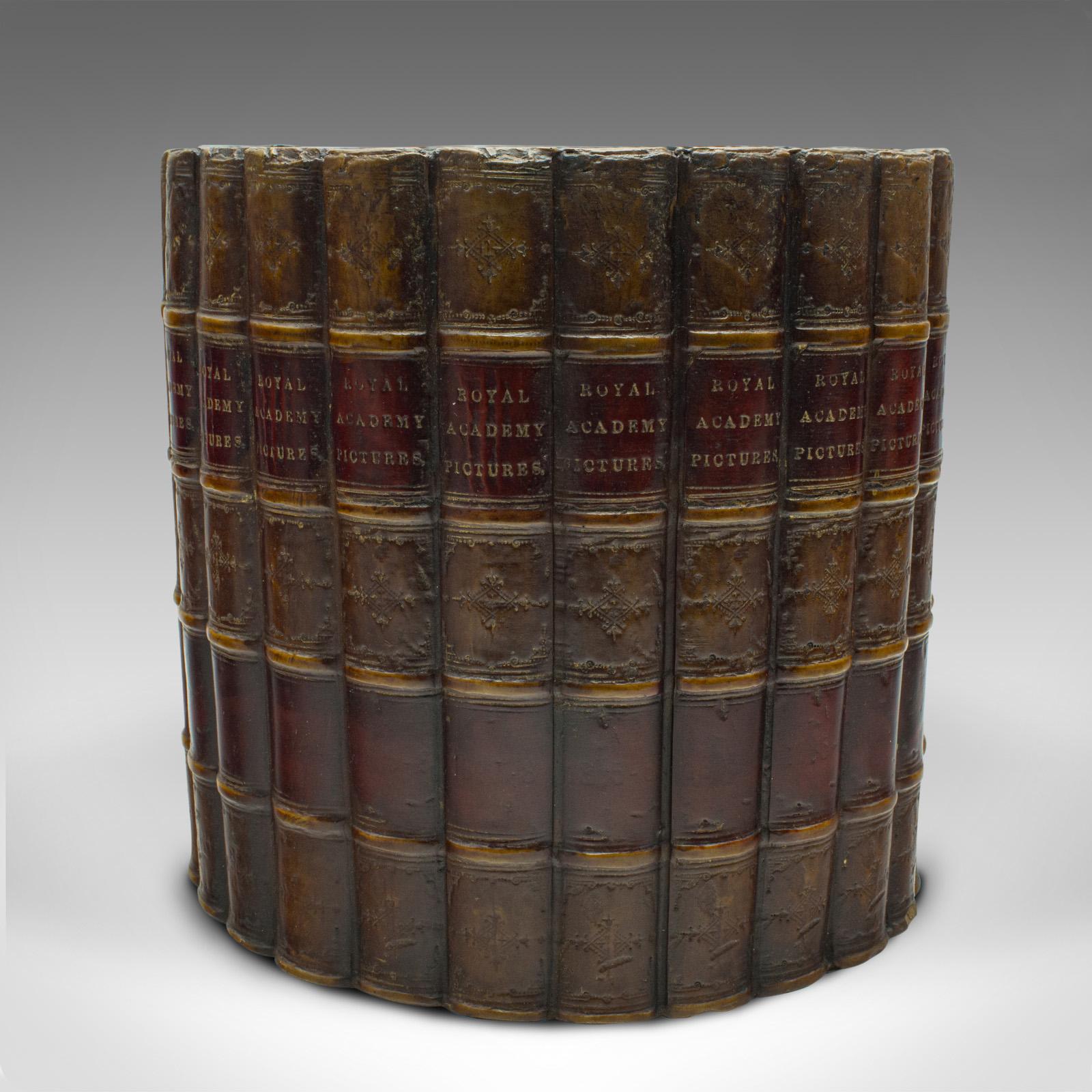 Britannique Meuble de rangement de bibliothèque vintage, anglais, composite, panier à effet de livres, salle d'étude en vente