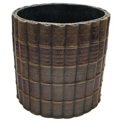 Vintage Library Waste Bin, English, Composite, Book Effect Basket, Study Room