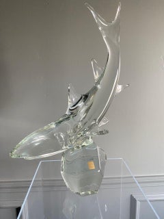 Vintage Licio Zanetti Midcentury Murano Glass Shark Sculpture