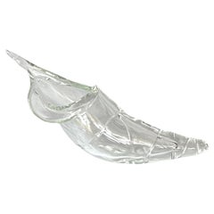 Vintage Licio Zanetti Murano Seashell Clear Glass Sculpture