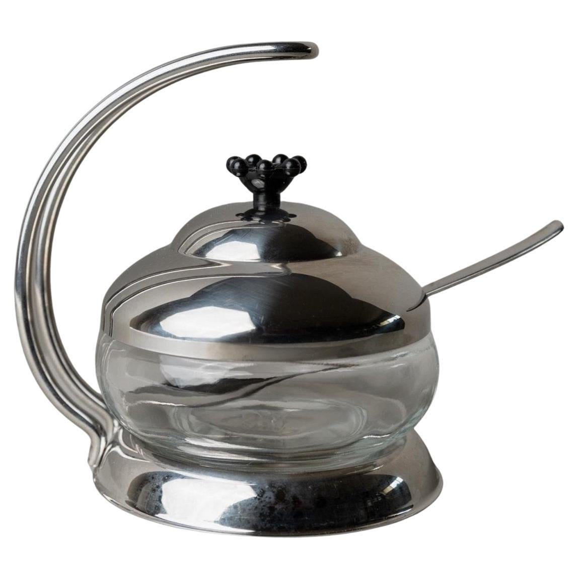 Vintage Lid Box in Stainless Steel and Glass by WMF, 1980s