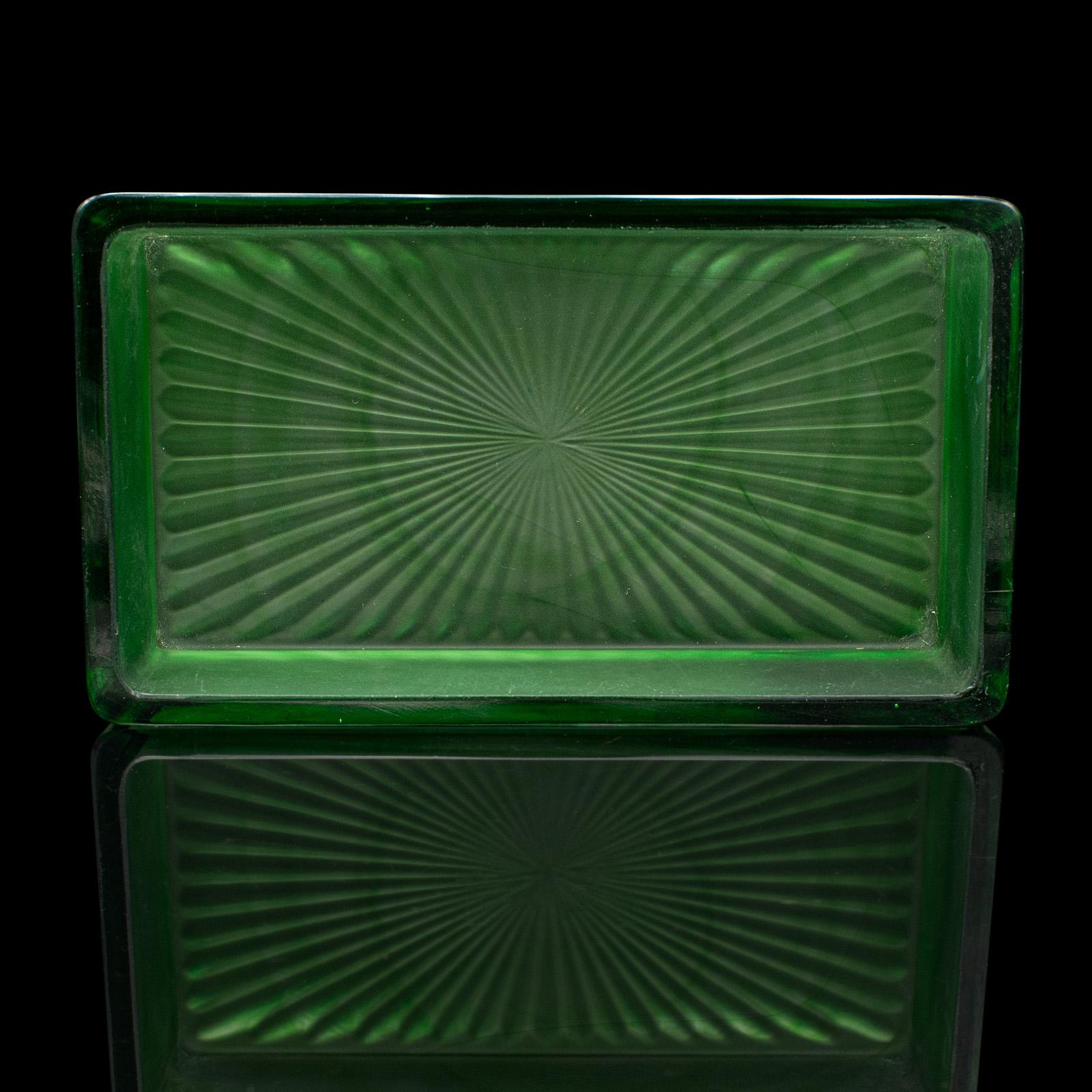 Vintage Lidded Soap Dish, English, Glass, Bathroom Tray, Art Deco, Circa 1930 For Sale 1