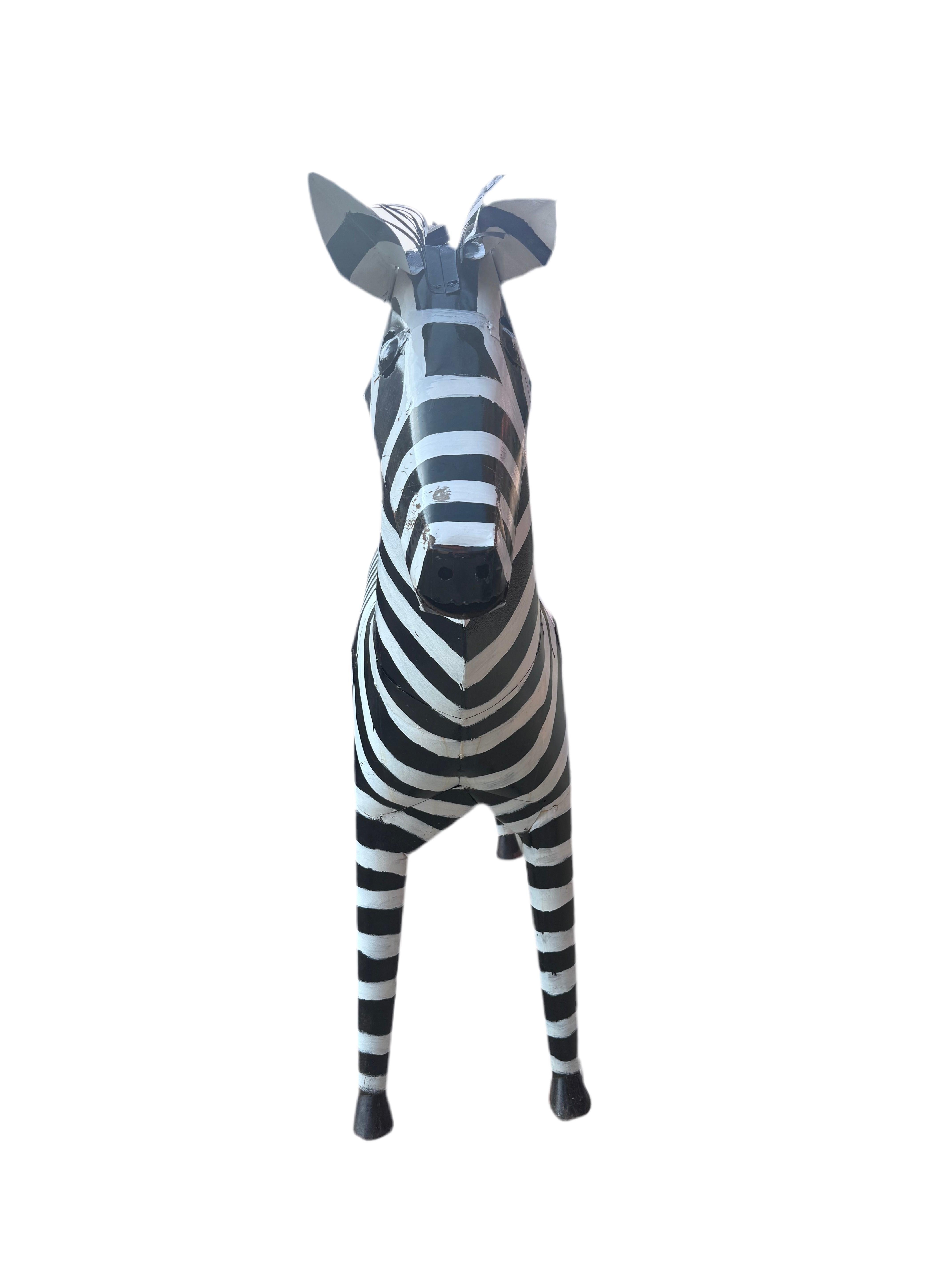 Statue da giardino Zebra vintage in metallo - Coppia in vendita 4
