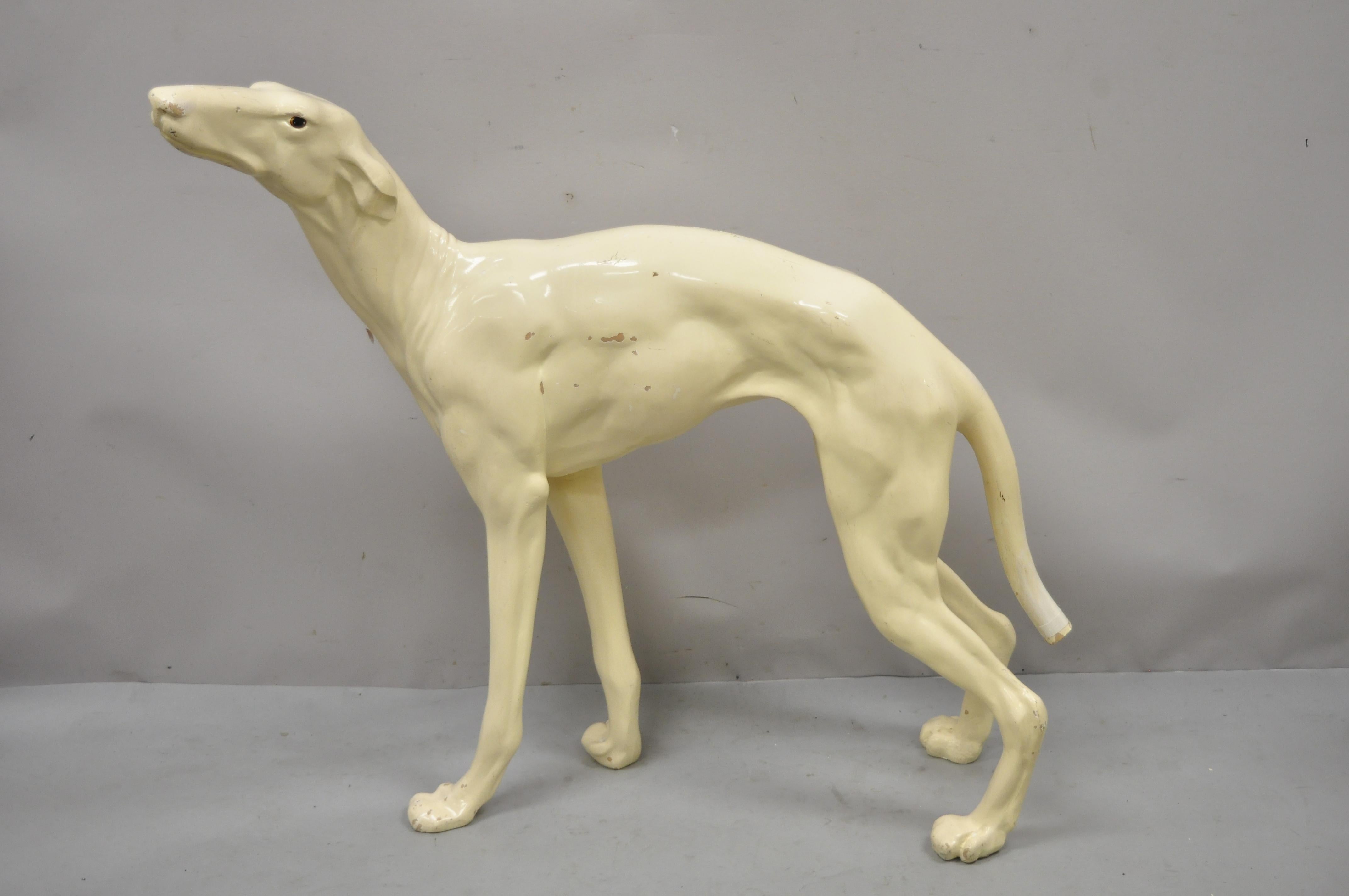 Vintage Life Fiberglass Greyhound Whippet Dog Statue Regency:: a Pair 4