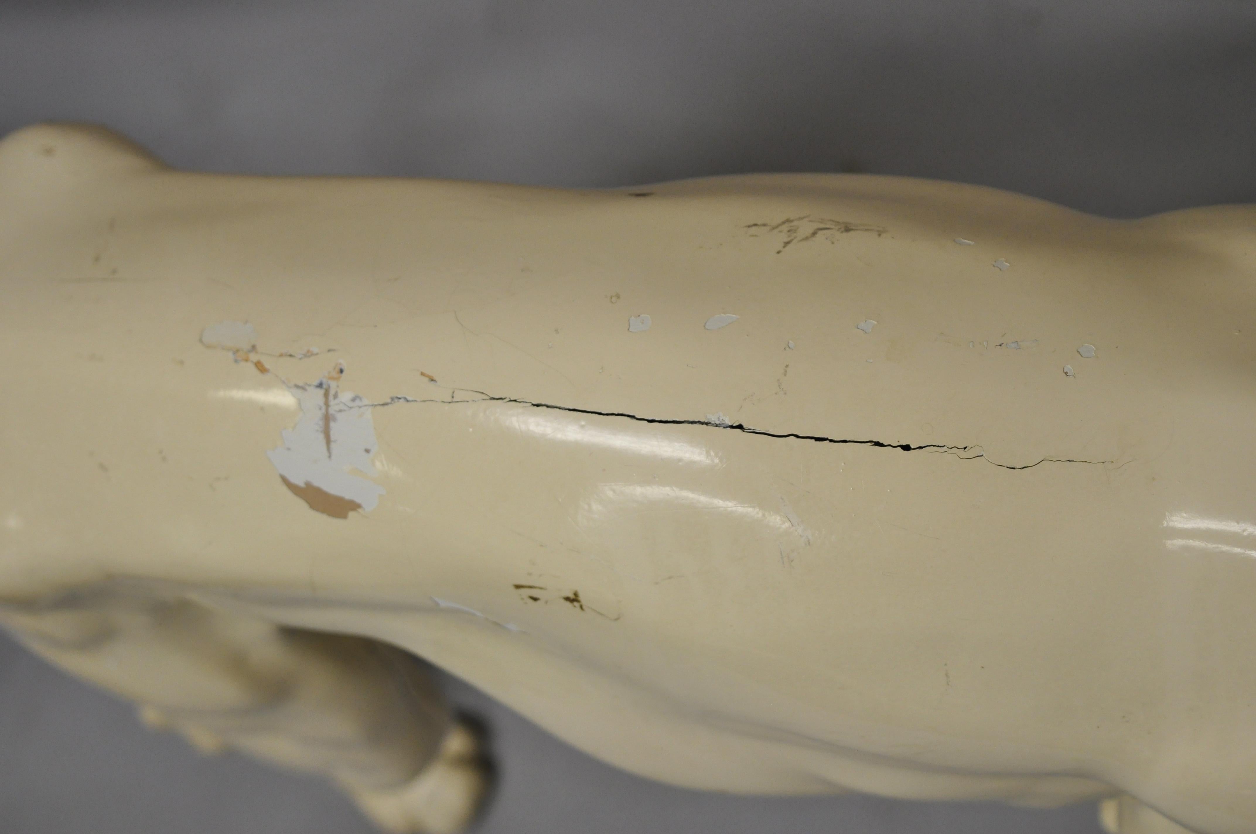 Vintage Life Fiberglass Greyhound Whippet Dog Statue Regency, a Pair In Good Condition In Philadelphia, PA