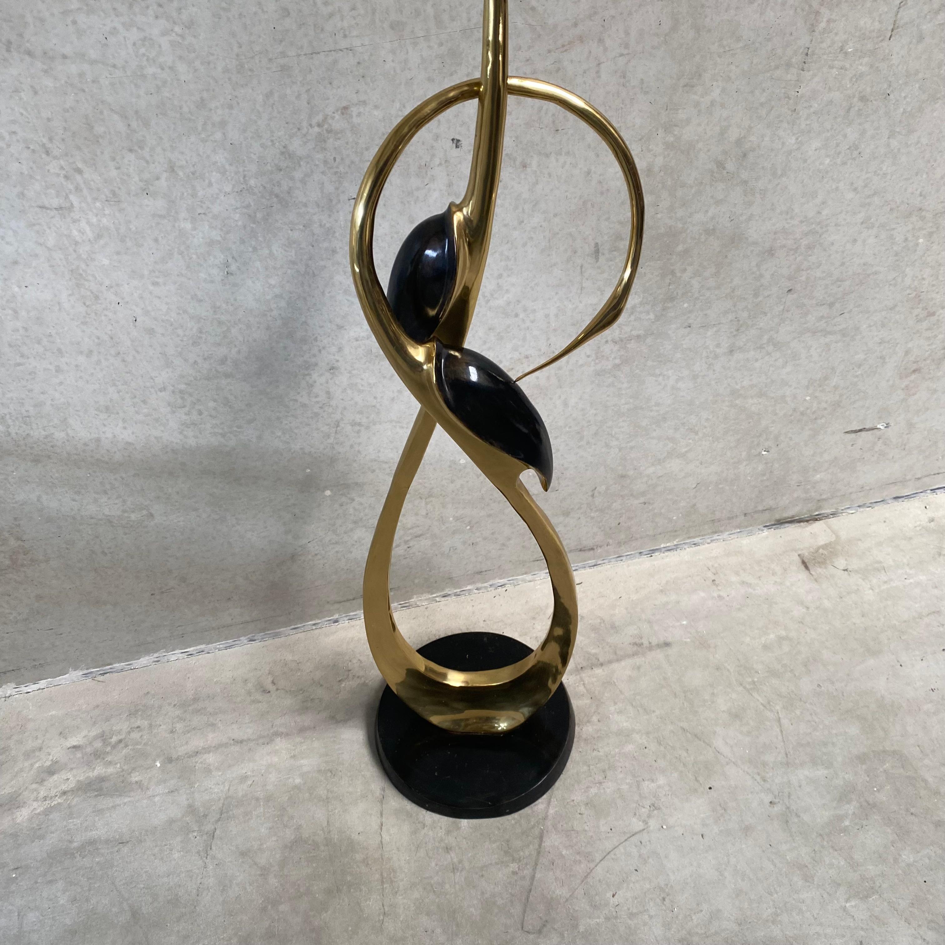 Tall Brass Entwined Cranes Sculpture by Boris Lovet Lorski For Sale 6