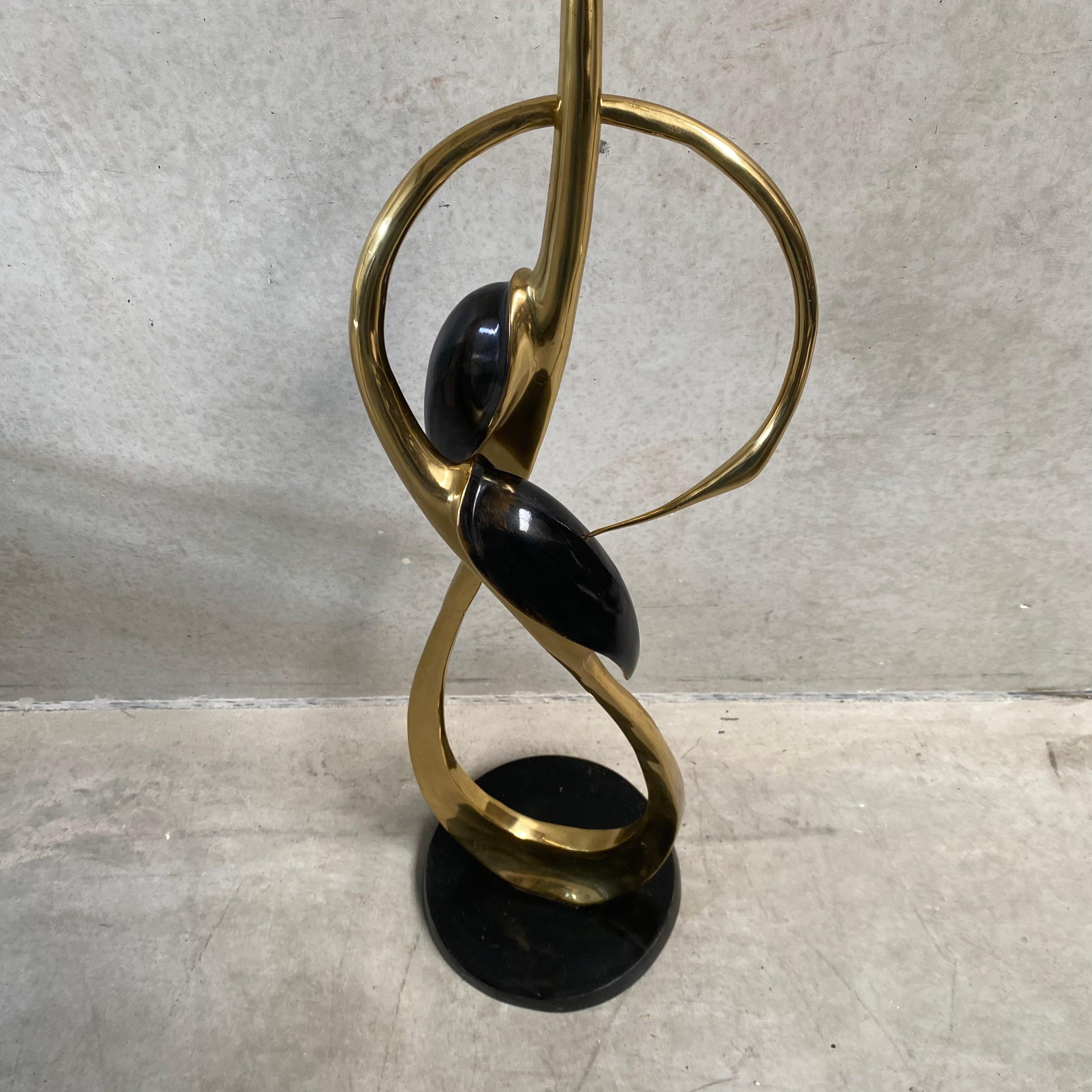 Tall Brass Entwined Cranes Sculpture by Boris Lovet Lorski For Sale 9