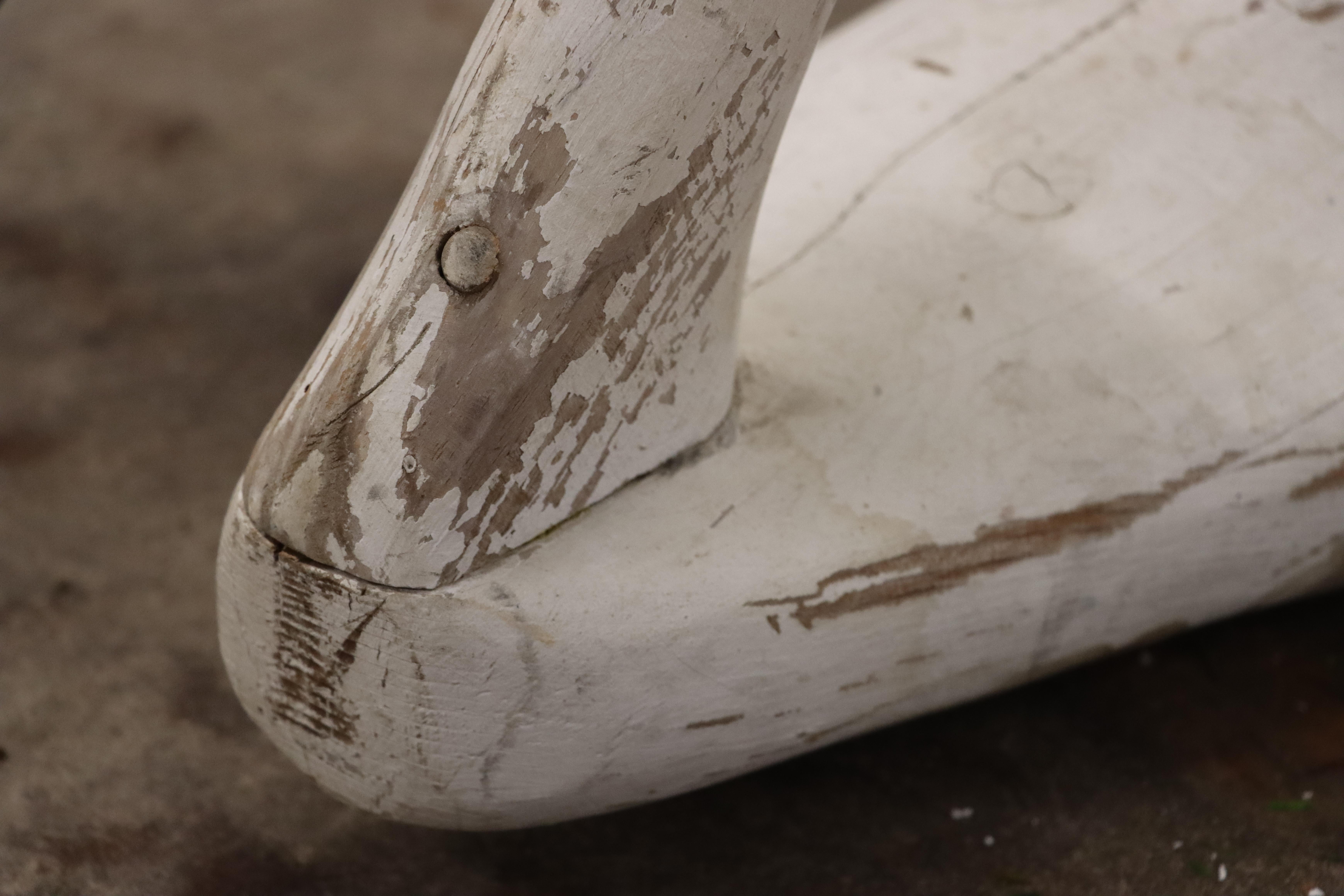 Wood Vintage Life-Size Carved Swan Decoy