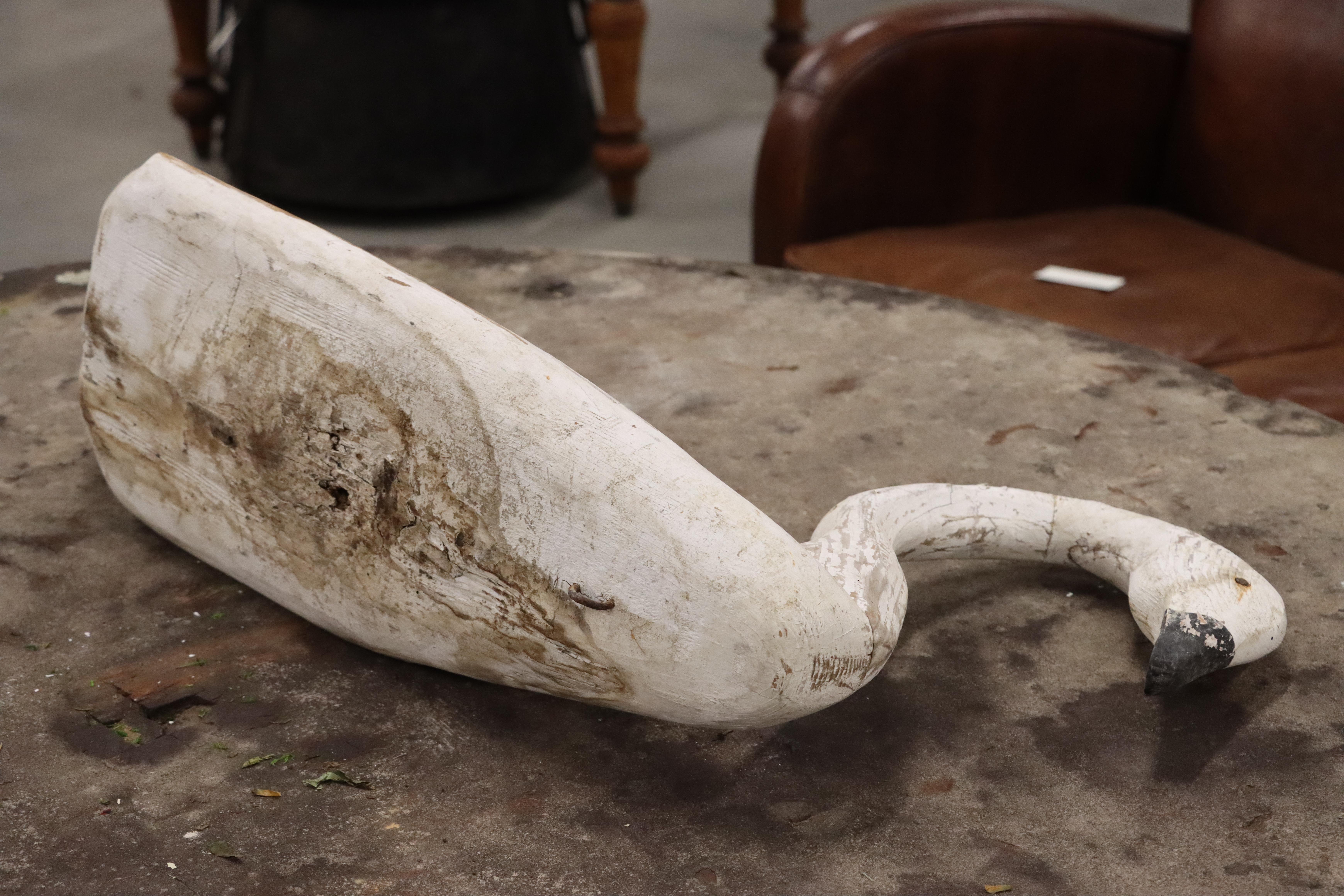 Vintage Life-Size Carved Swan Decoy 3
