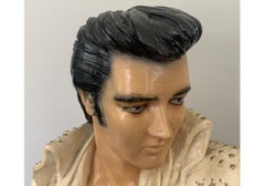 Vintage Life Size Plaster Elvis Bust
