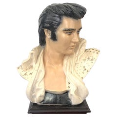 Vintage Life Size Plaster Elvis Bust