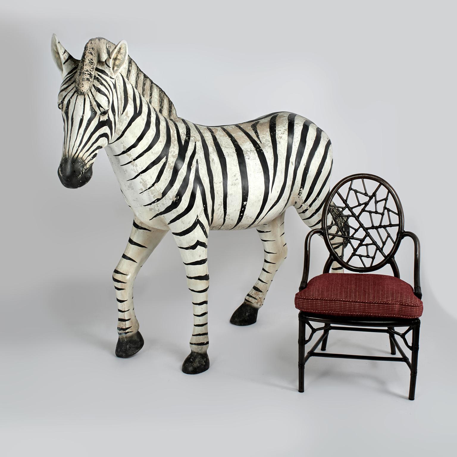 Americano Modello o scultura di zebra d'epoca a grandezza naturale in vendita