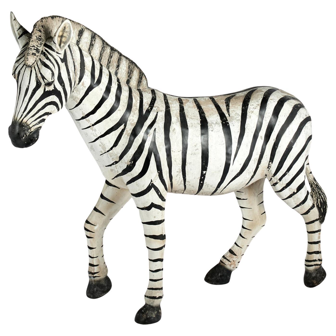 Vintage Life Size Zebra Model or Sculpture