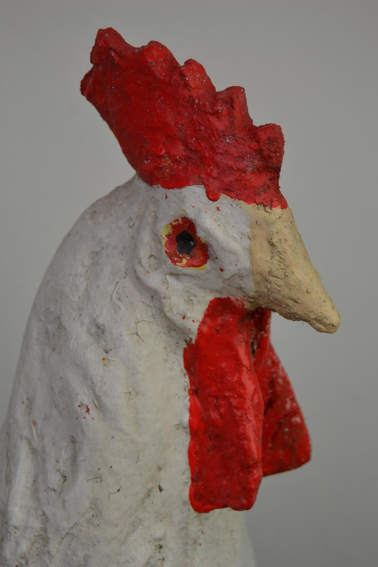 Vintage Lifesize Concrete Rooster Garden Ornament, 1950s For Sale at ...