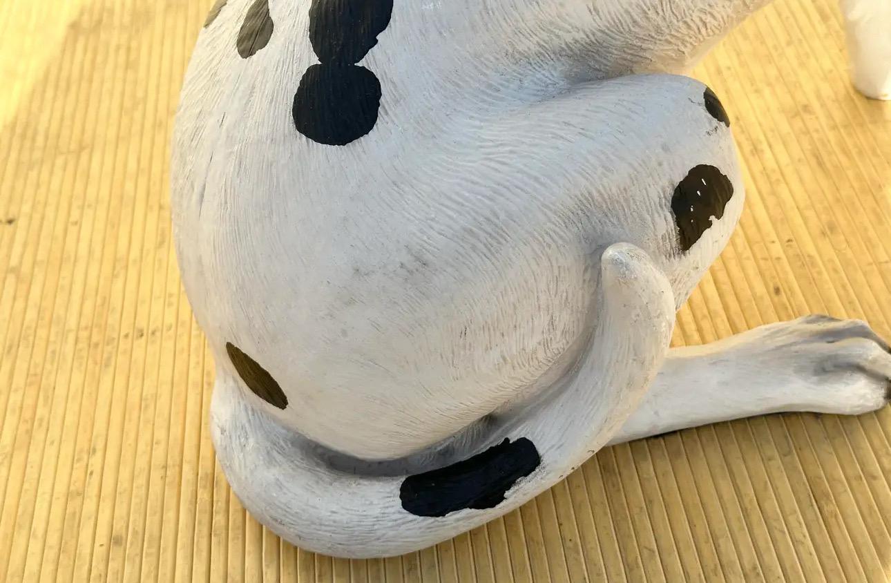 Scultura decorativa di cane dalmata d'epoca a grandezza naturale, 1980 in vendita 4