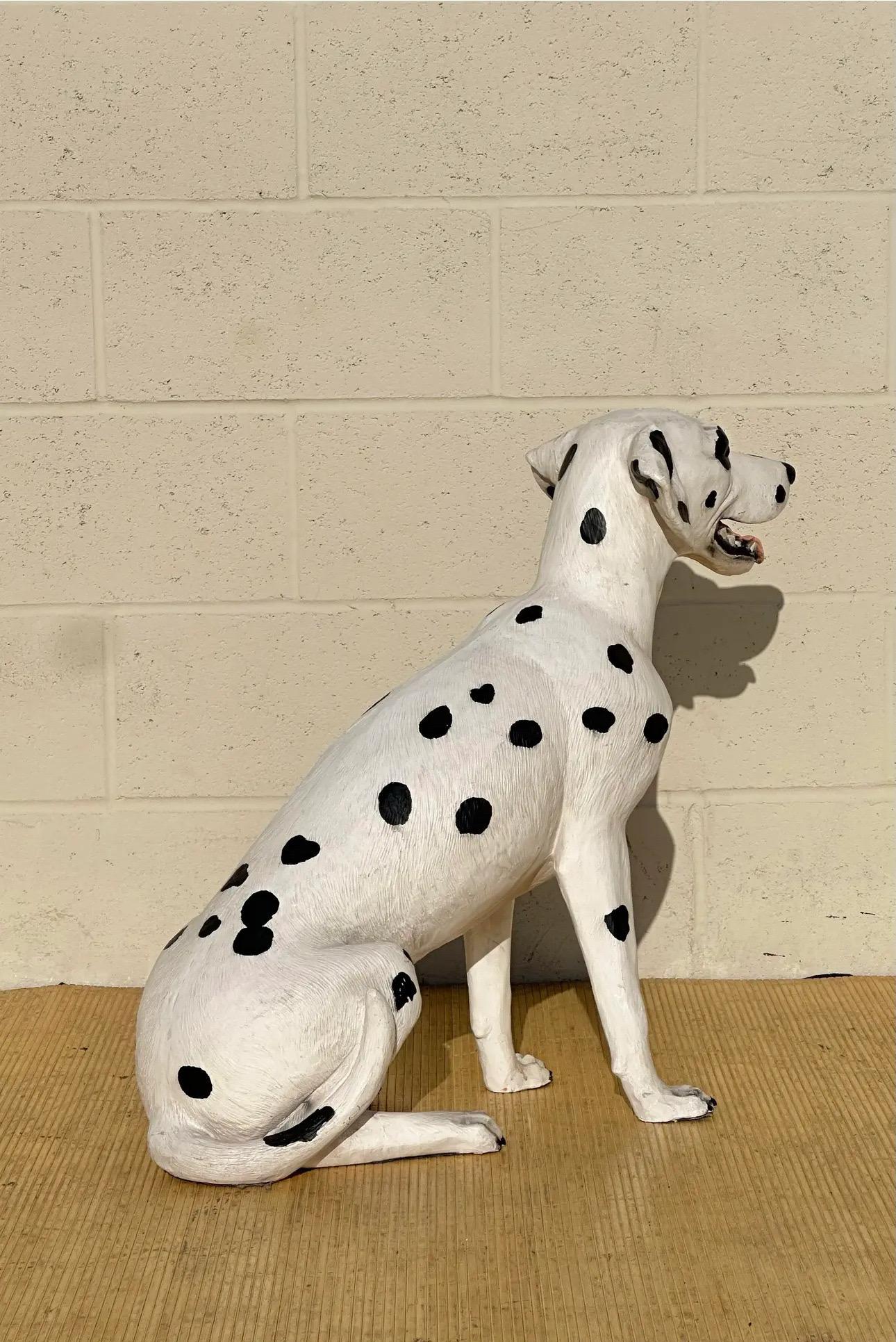 Americano Scultura decorativa di cane dalmata d'epoca a grandezza naturale, 1980 in vendita