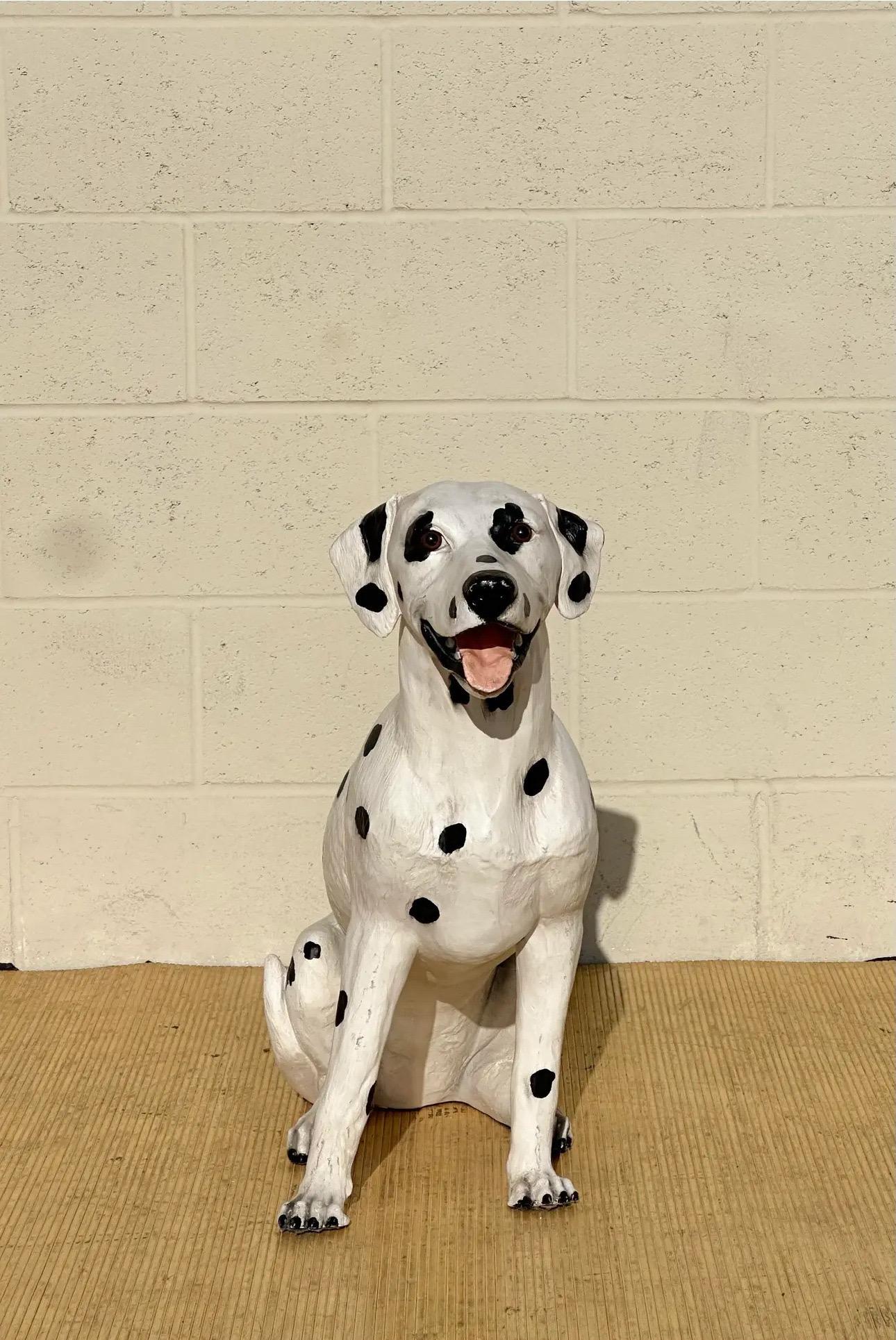 Scultura decorativa di cane dalmata d'epoca a grandezza naturale, 1980 In condizioni buone in vendita a North Hollywood, CA