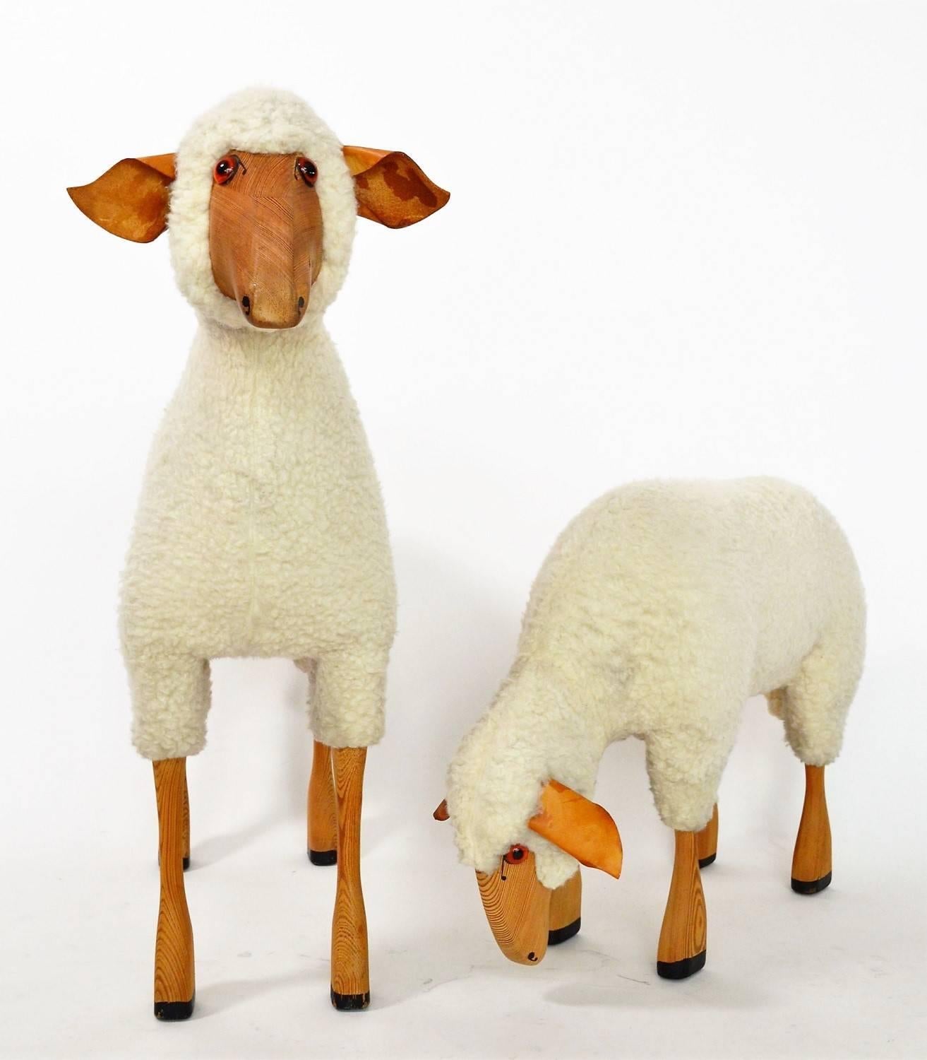 Vintage Lifesize Sheep Set of Two, 1970s 3