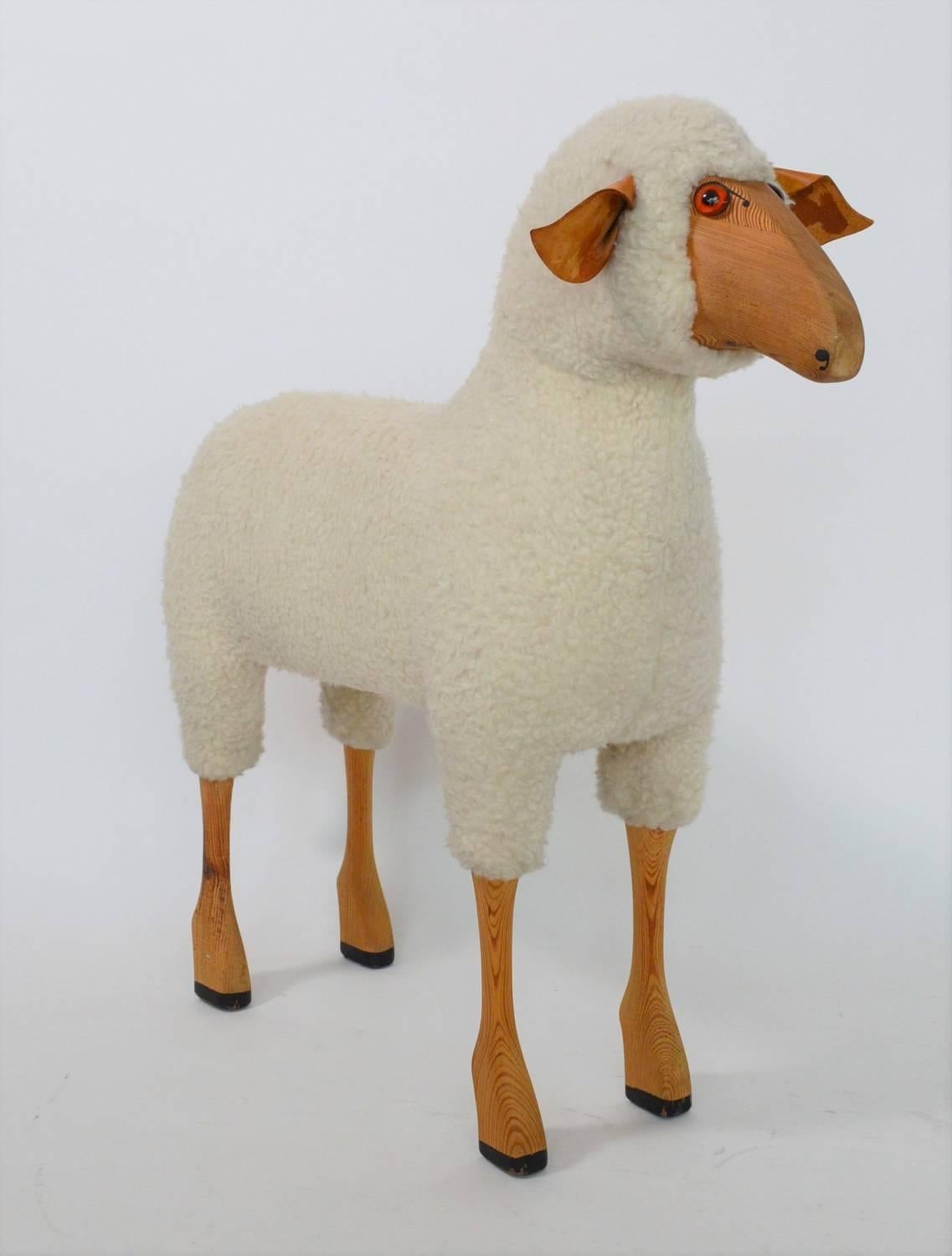 Mid-Century Modern Vintage Lifesize Sheep Set of Two, 1970s