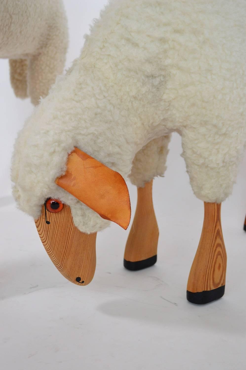 Late 20th Century Vintage Lifesize Sheep Set of Two, 1970s