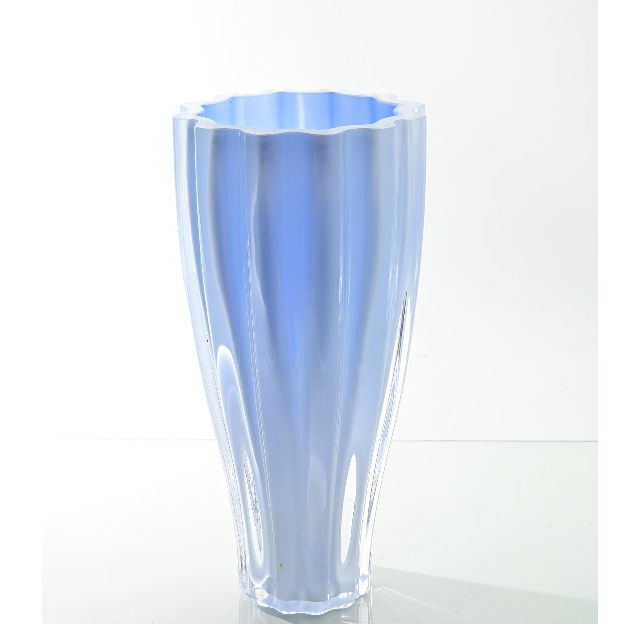 Vintage Light Blue Glass Vase, Northern European, 1970s In Good Condition For Sale In Roma, IT