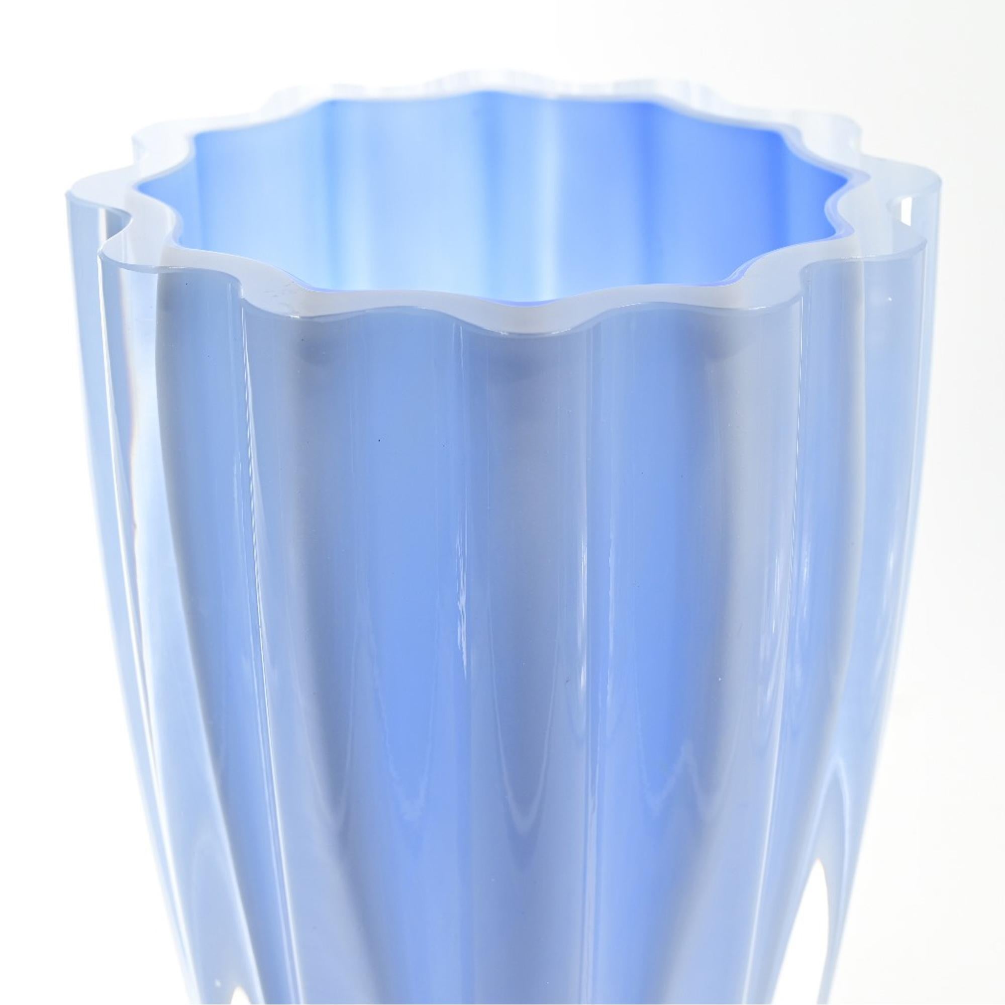 Late 20th Century Vintage Light Blue Glass Vase, Northern European, 1970s For Sale