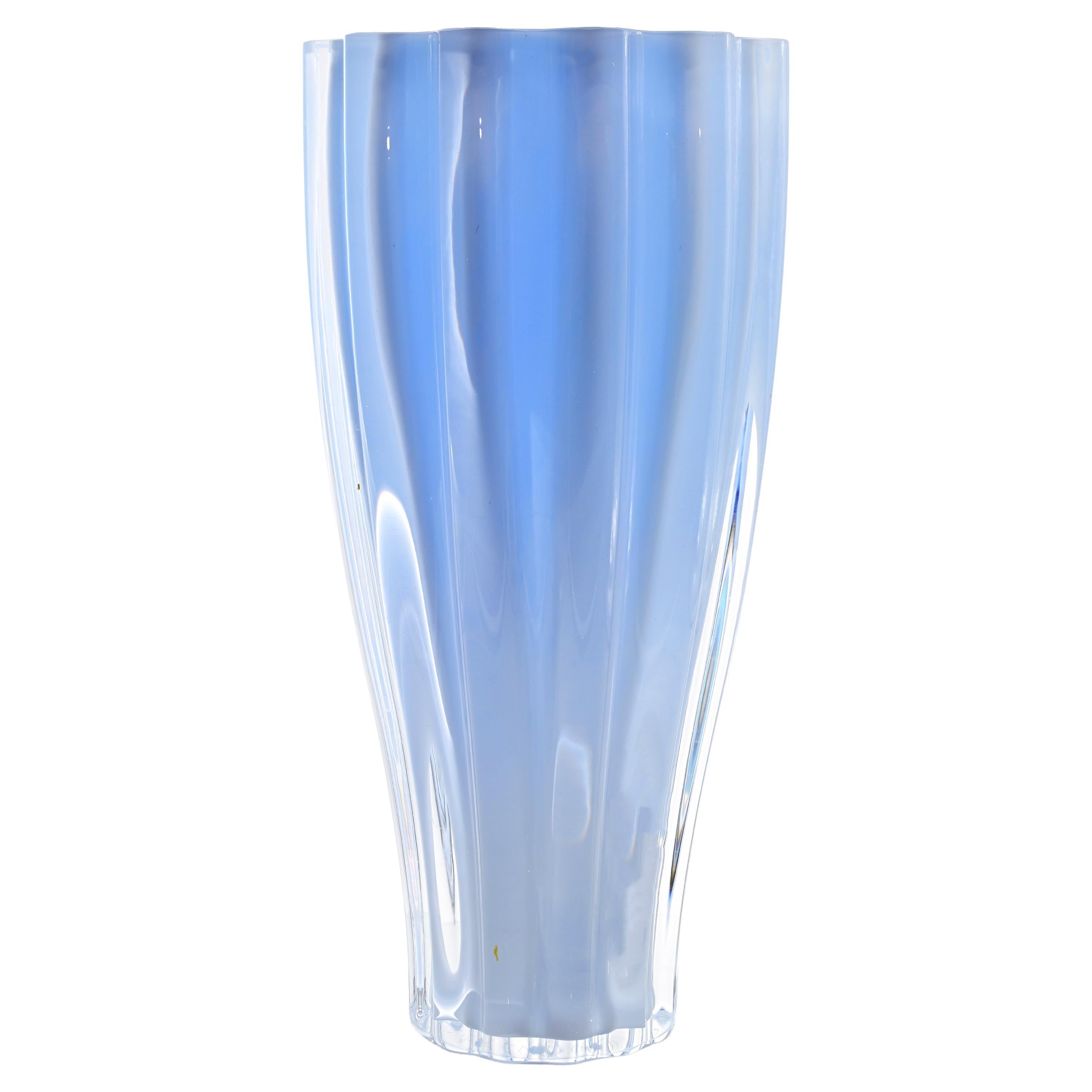 Vintage Light Blue Glass Vase, Northern European, 1970s
