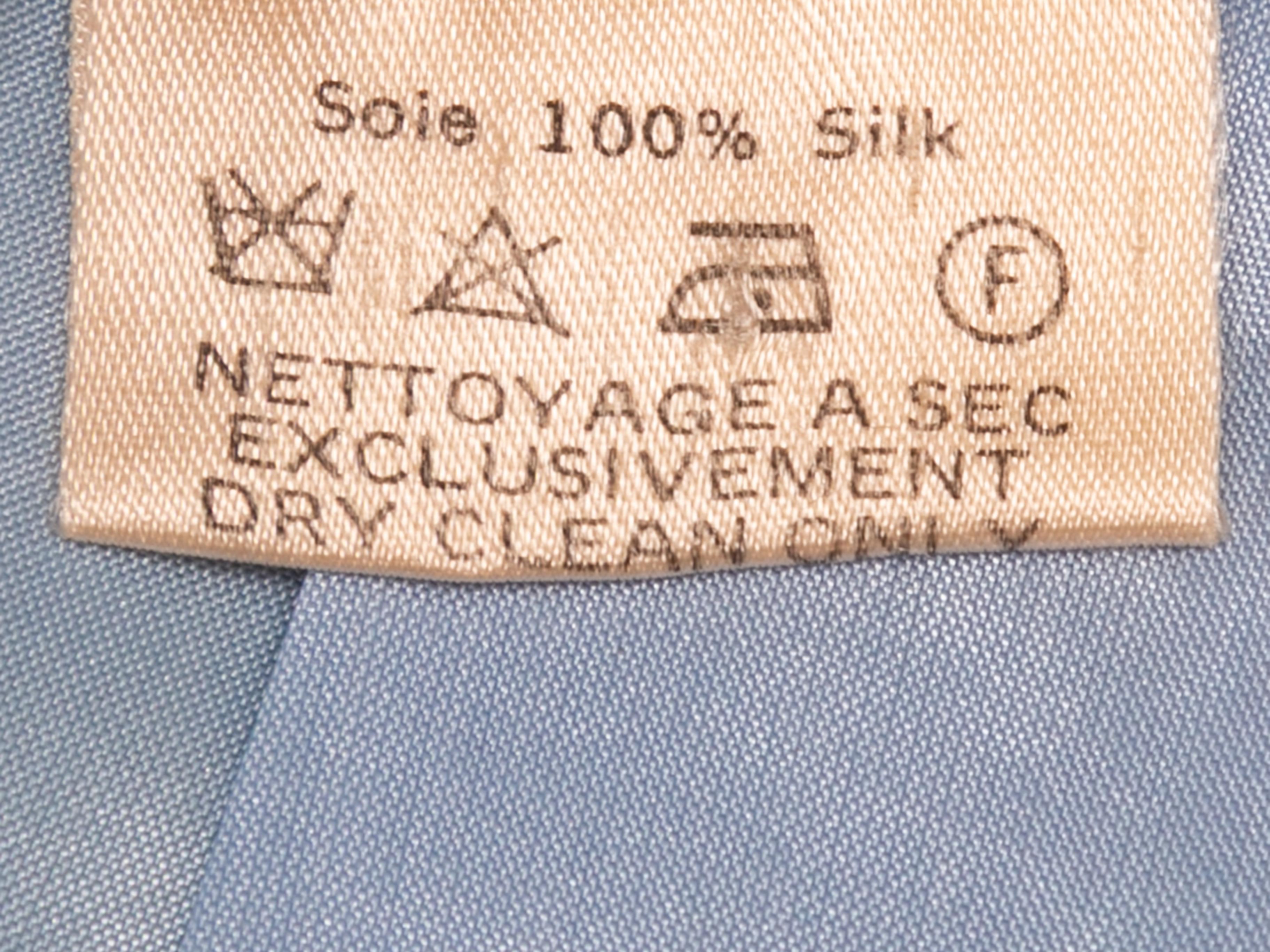 Vintage Light Blue Hermes Double-Breasted Silk Blazer Size FR 36 2