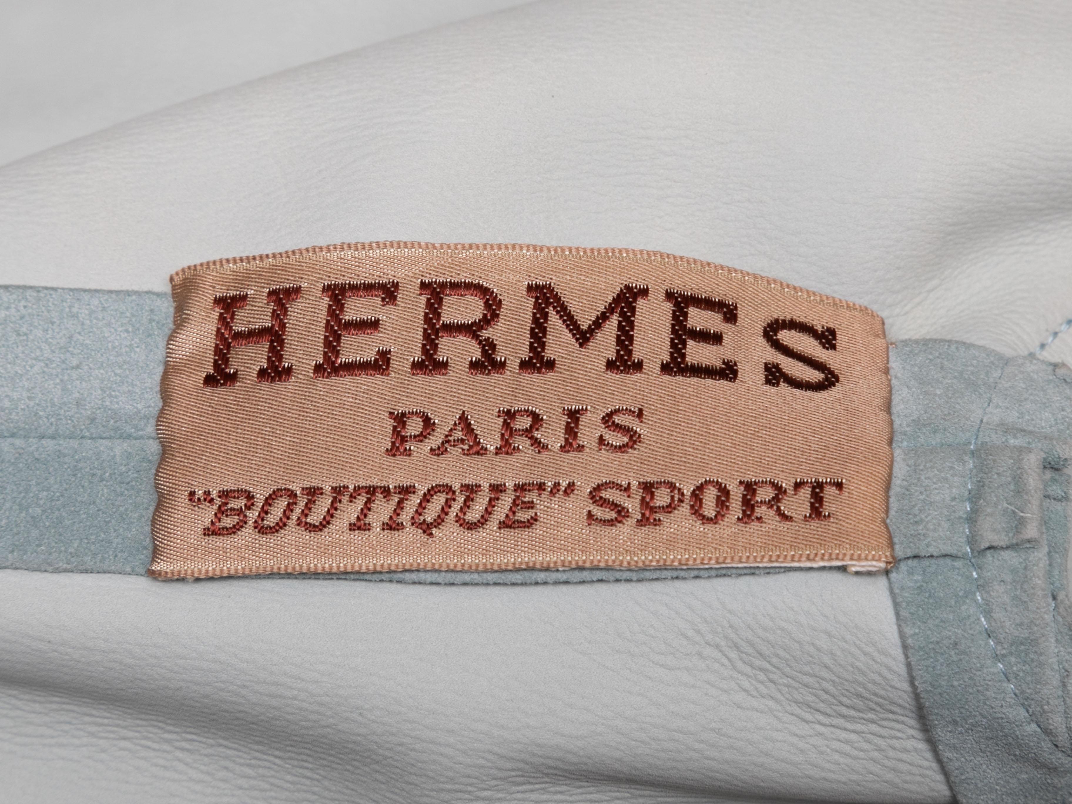 Gray Vintage Light Blue Hermes Sport Embroidered Shacket Size US XS/S For Sale