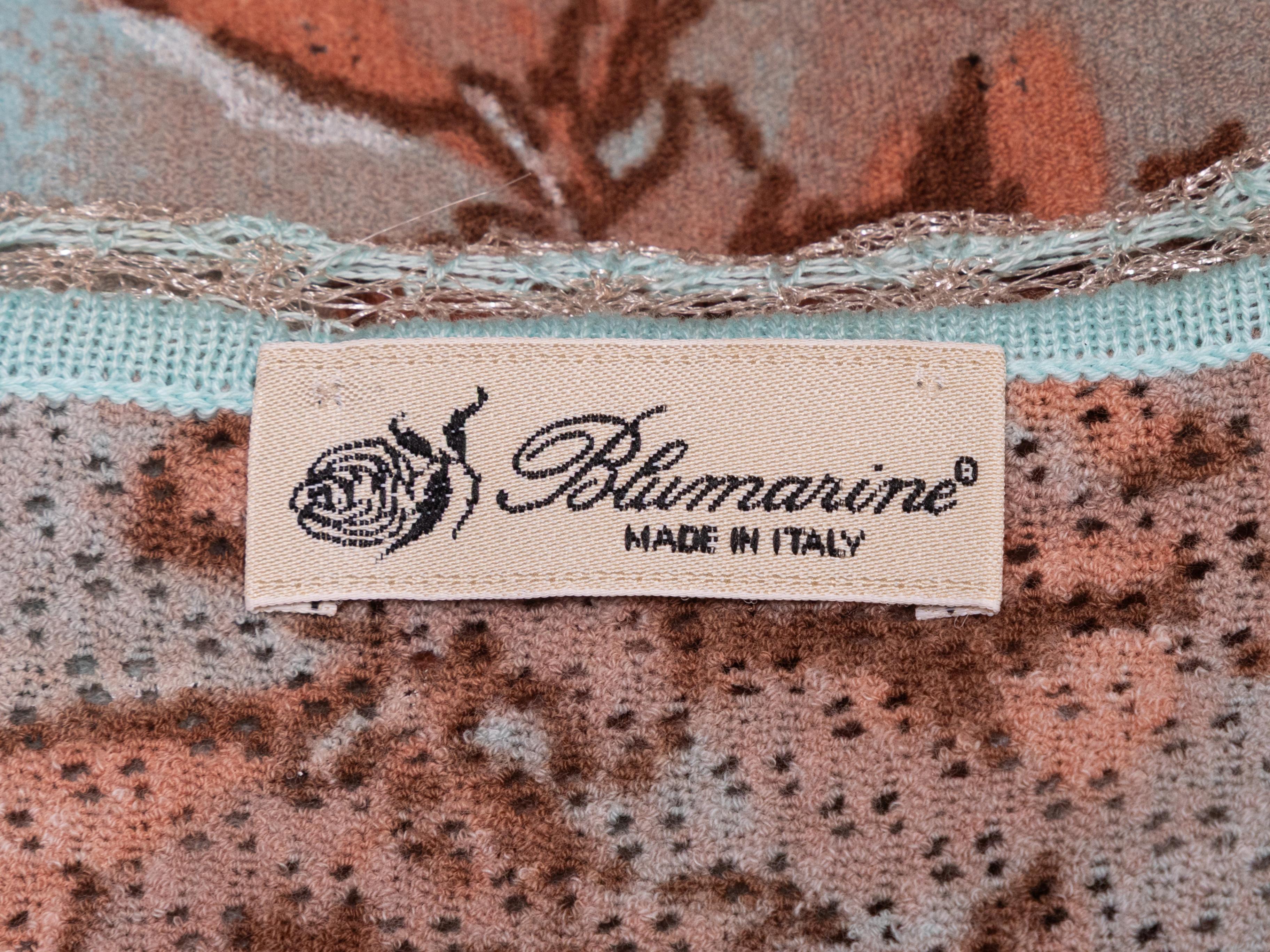 Vintage Hellblau & Mehrfarbig Blumarine Floral Gemusterte Strickjacke Größe IT 44 im Zustand „Gut“ im Angebot in New York, NY