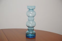 Vintage Light Blue Pompadour Glass Vase, Attrib. to Peill & Putzler, West Germ