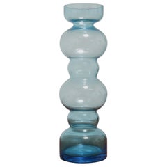 Vintage Light Blue Pompadour Glass Vase, Attrib. to Peill & Putzler, West Germ