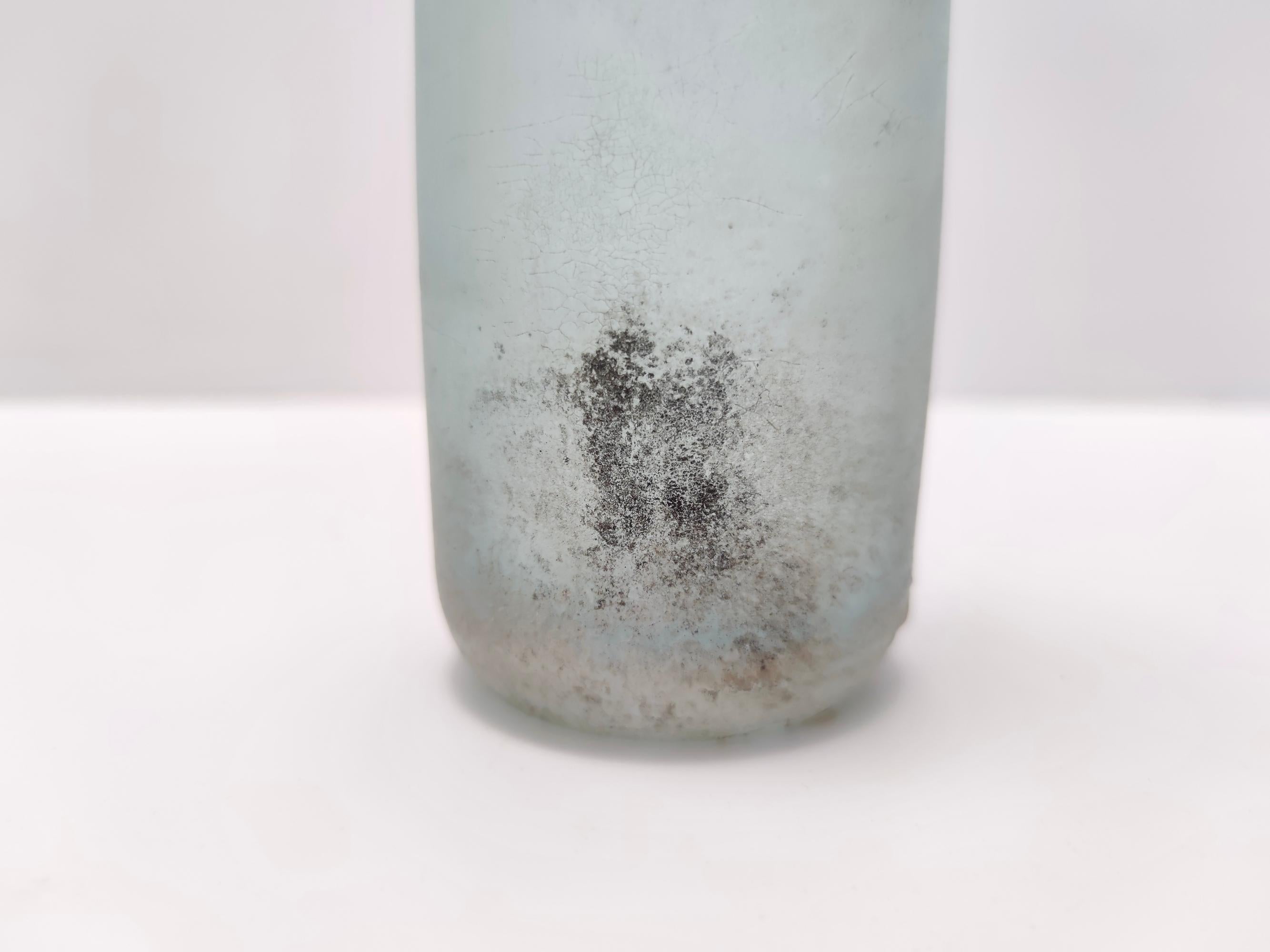 Hellblaue Scavo-Glasflaschenvase von Gino Cenedese, Italien im Angebot 3