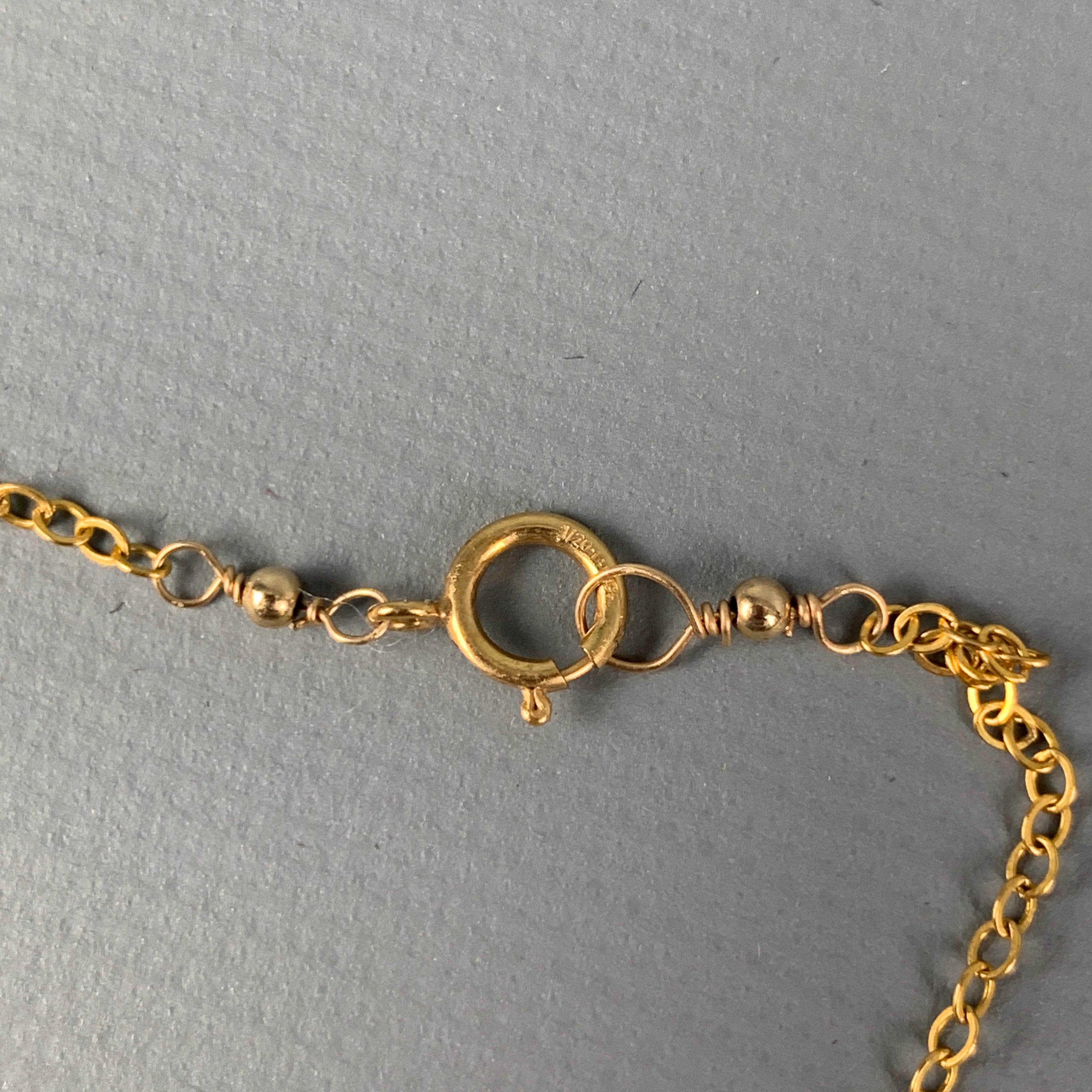 VINTAGE Light Blue1 8K Gold Necklace 