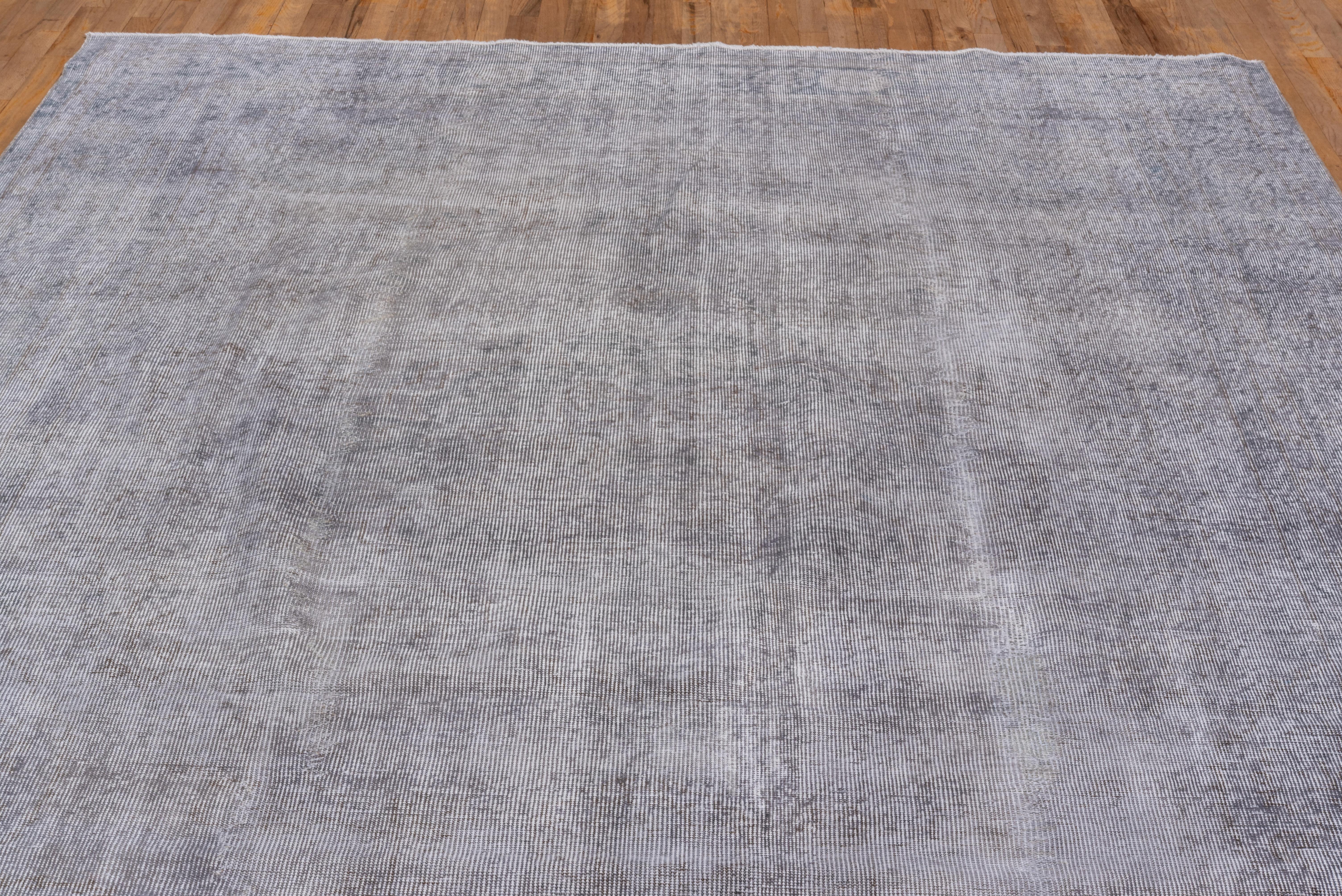 Hand-Knotted Vintage Light Gray Overdyed Sparta Rug, Shabby Chic