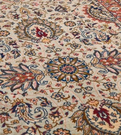Vintage Light-Green Floral Handmade Long Tabriz Runner