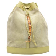 Vintage Light Green Gucci Suede Backpack