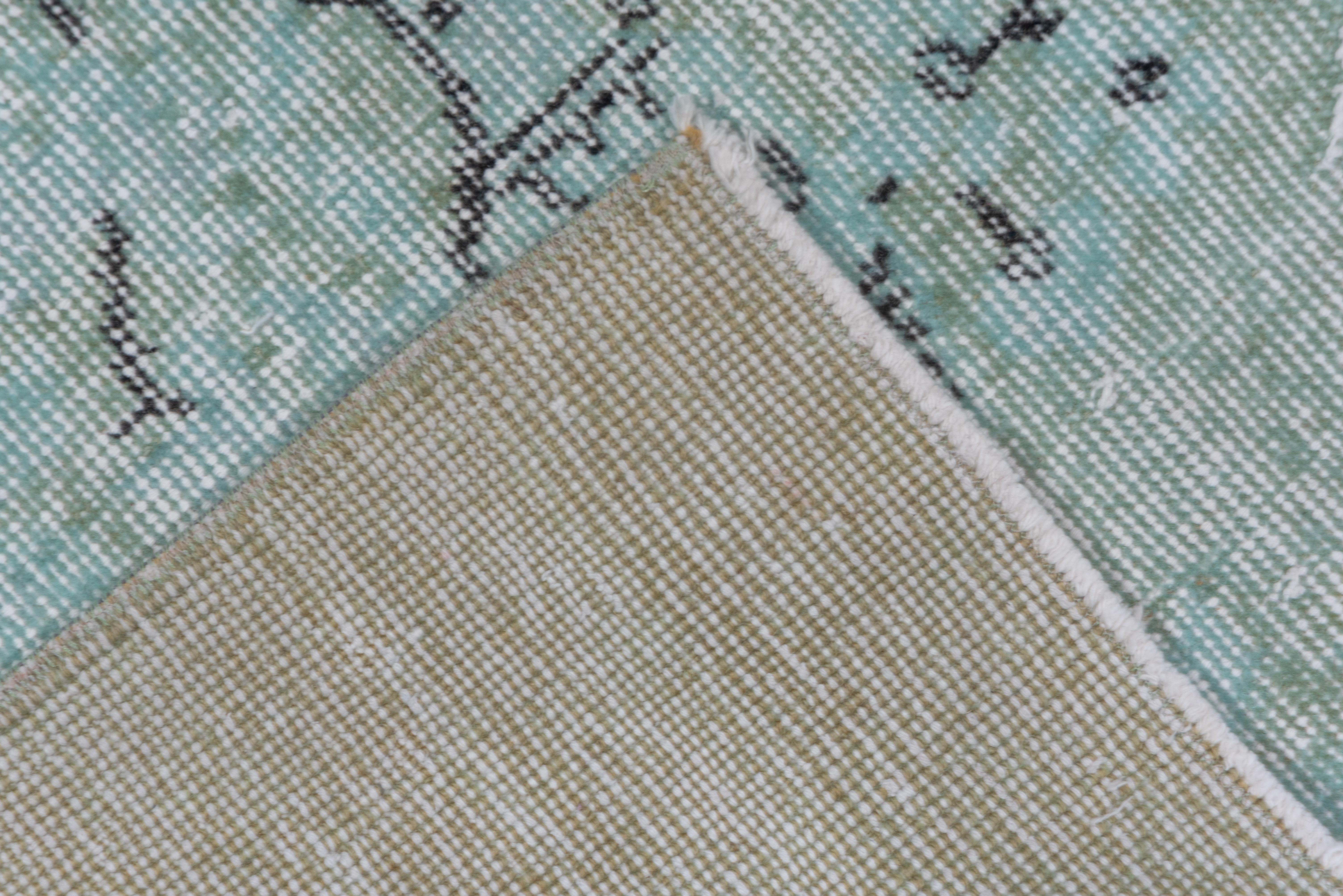 Mid-20th Century Vintage Light Green Overdyed Carpet For Sale