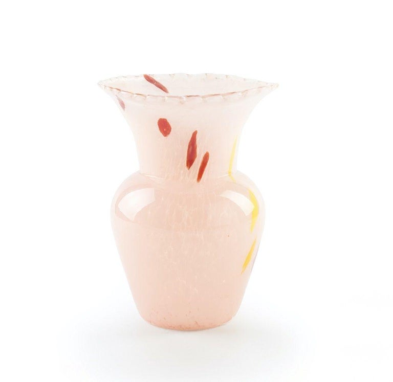 Vintage Light Pink Crystal Vase, Northern Europe, Late 20th Century at 1stDibs