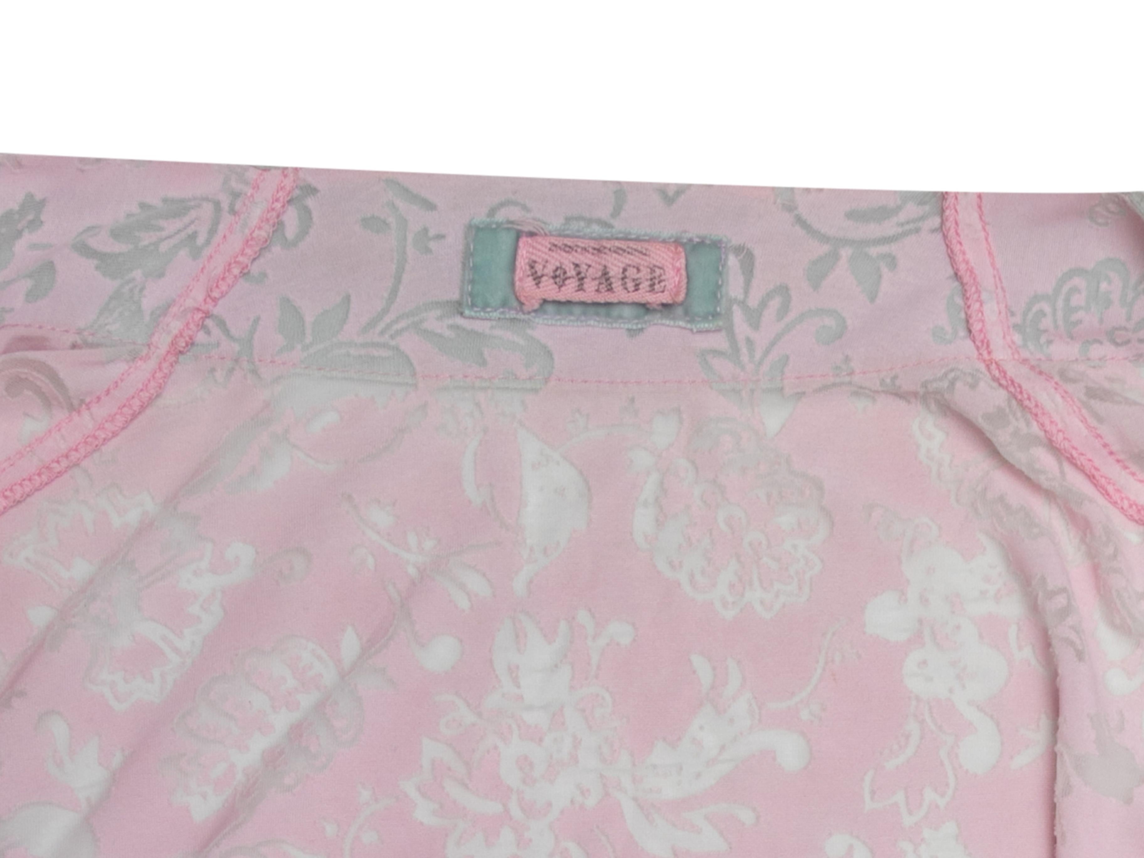 Vintage Rosa chiaro e Azzurro Voyage Cardigan con scollo a V Taglia S.I.V.A. In condizioni buone in vendita a New York, NY