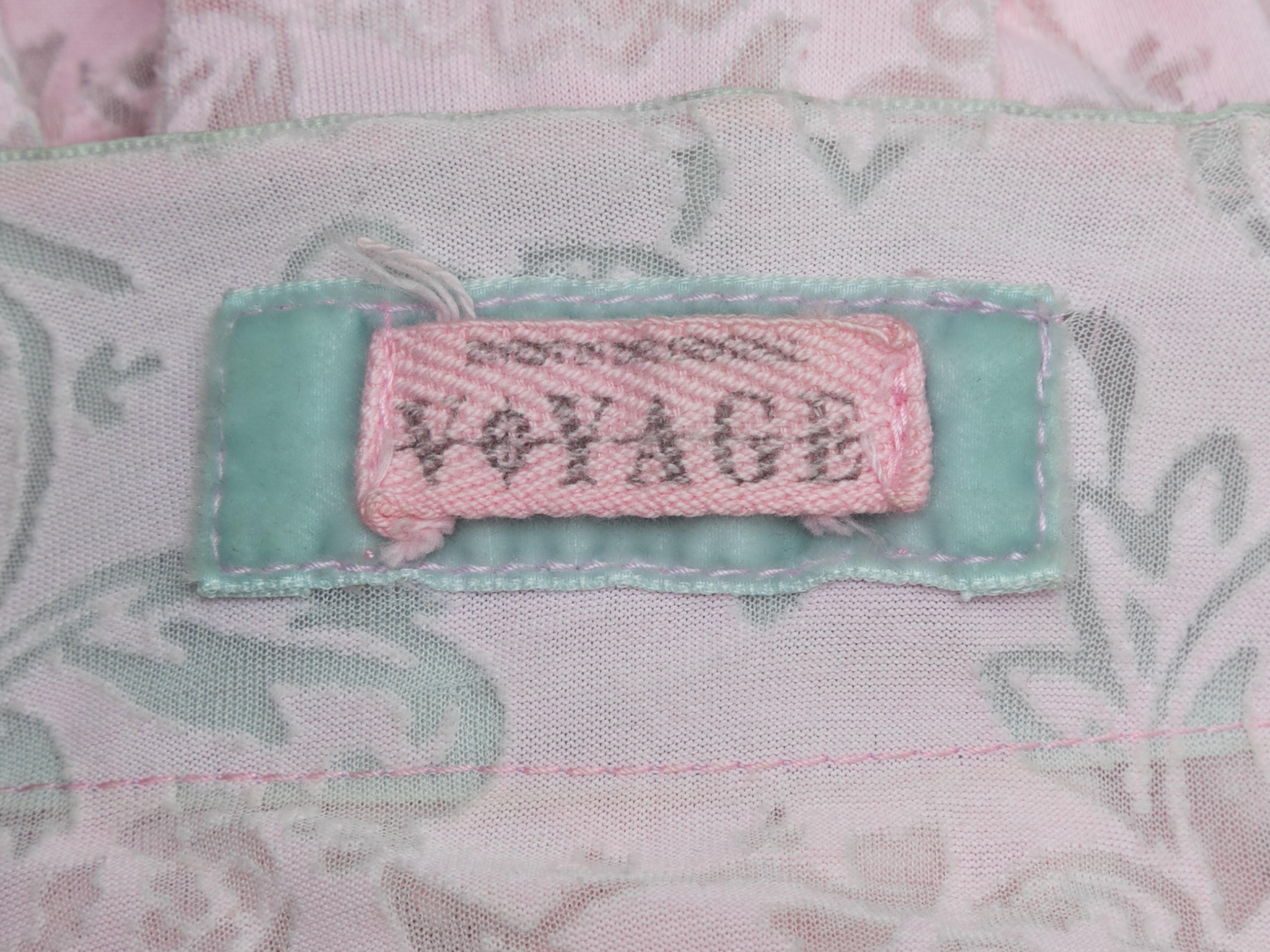 Donna Vintage Rosa chiaro e Azzurro Voyage Cardigan con scollo a V Taglia S.I.V.A. in vendita