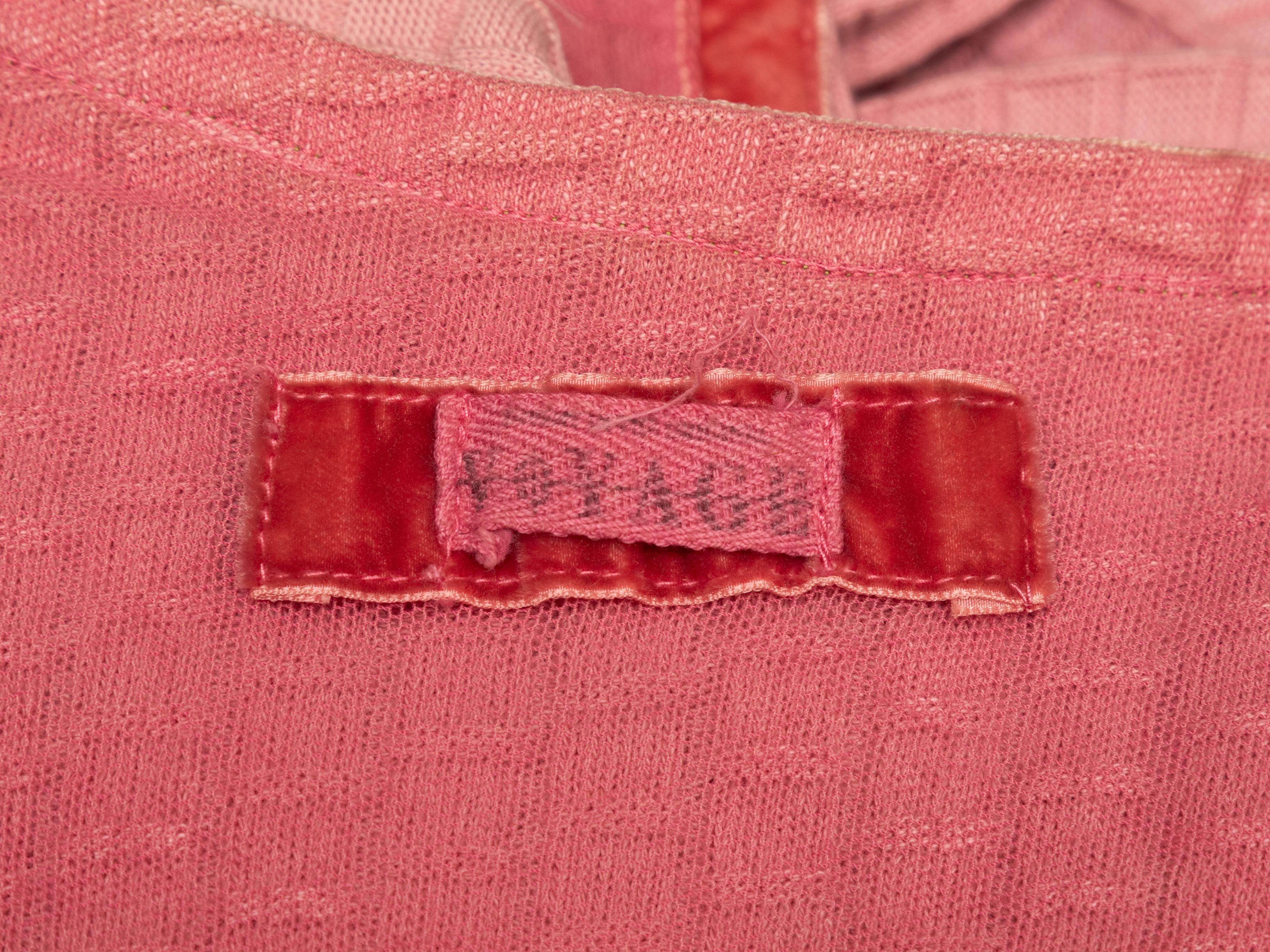 Vintage Light Pink Voyage Baumwoll-Strickjacke mit Blumenmuster Größe US S Damen im Angebot