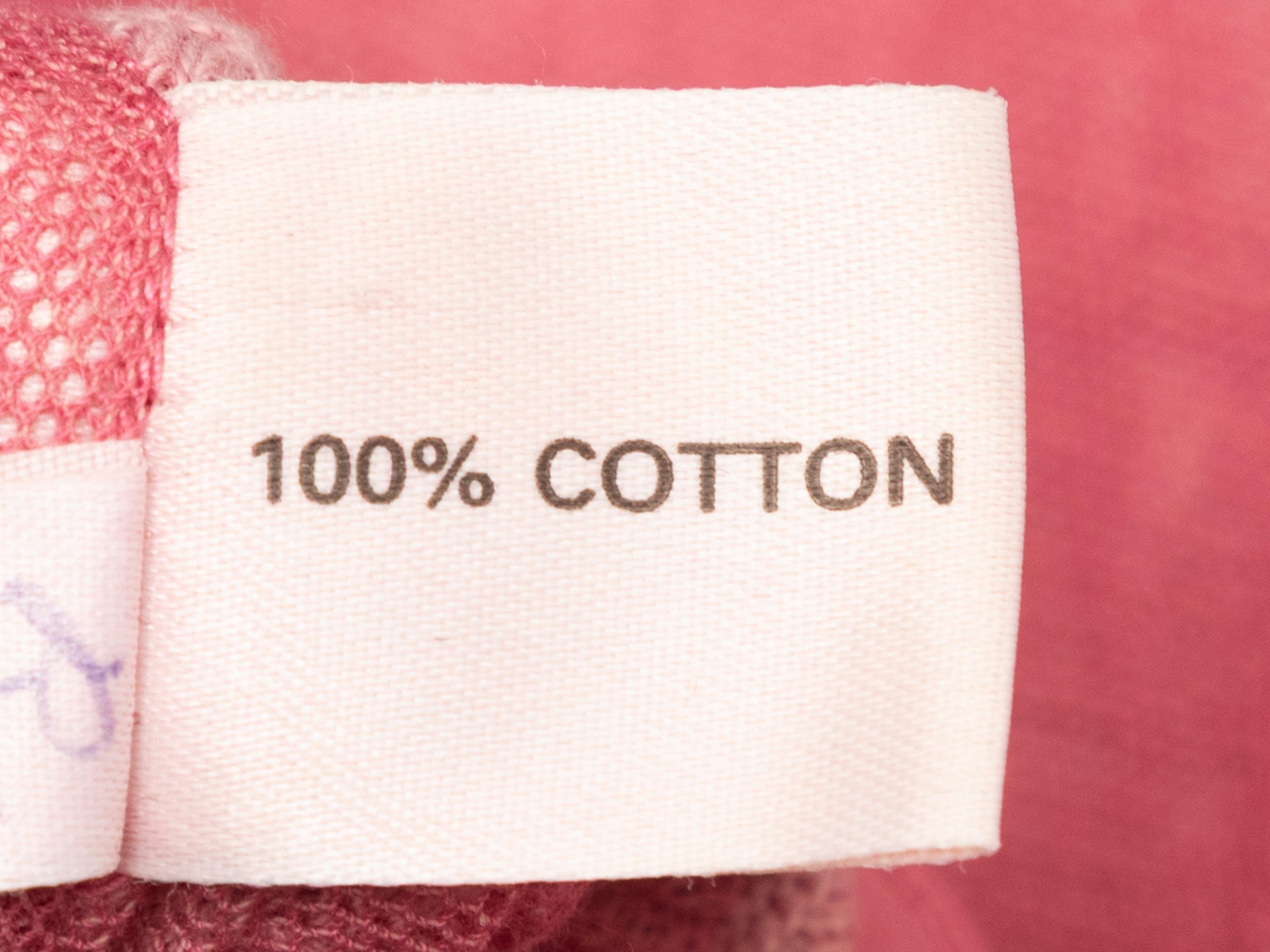 Vintage Light Pink Voyage Baumwoll-Strickjacke mit Blumenmuster Größe US S im Angebot 2