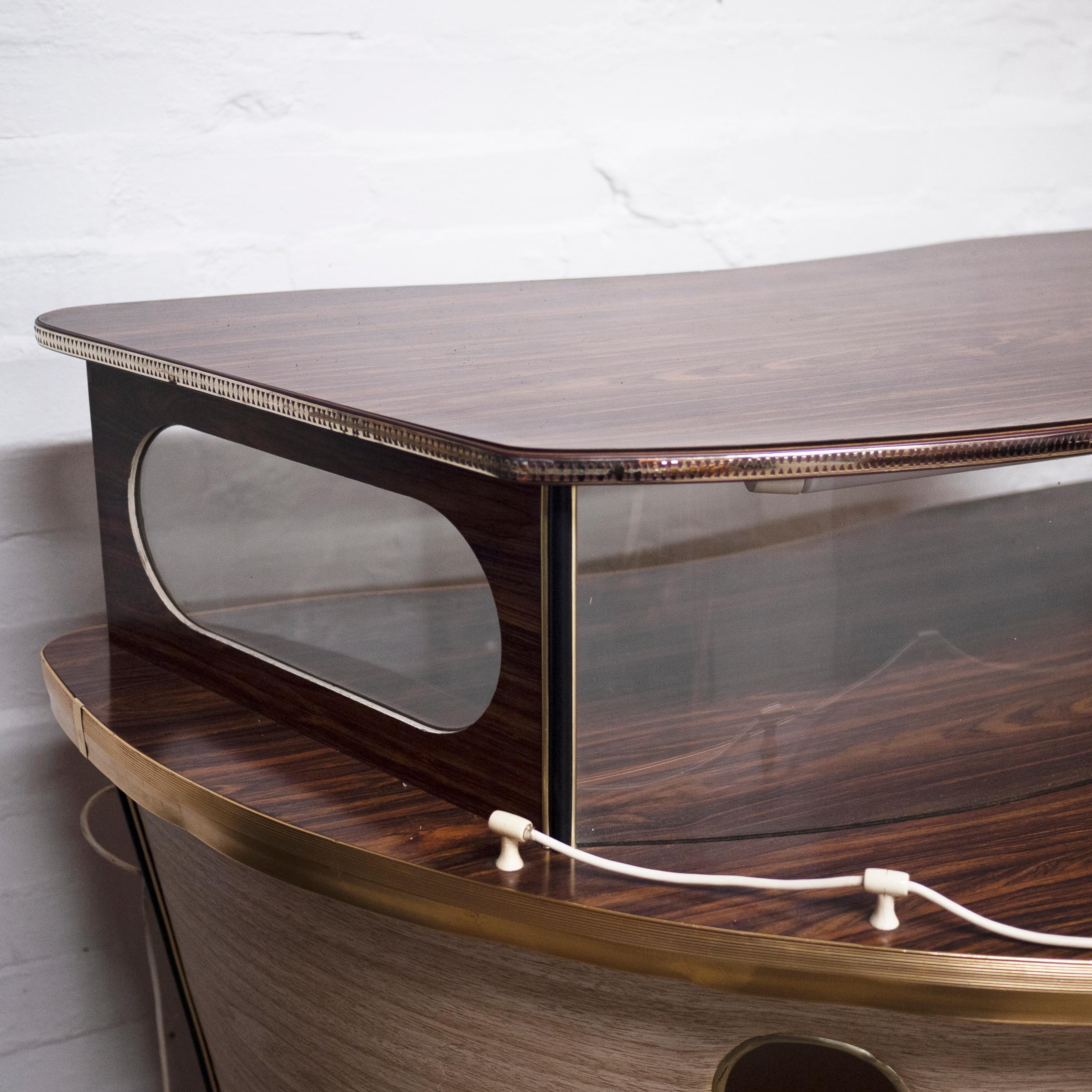 Vintage Light Up Boat Cocktail Bar with Anchor, 1950s 1