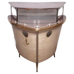 Used Light Up Boat Cocktail Bar with Anchor, 1950s