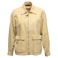 Vintage Hellgelbe Gucci Wildlederjacke Größe IT 40