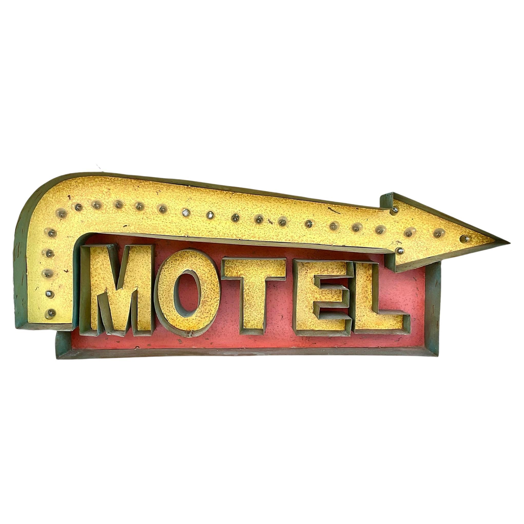 Vintage Lighted Mid-Century Modern Motel Sign