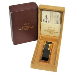 Vintage Lighter by Van Cleef & Arpels, the Gold Plated and Black Enamel Case