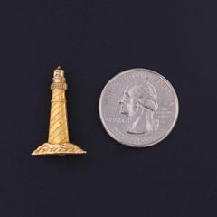 Broche de phare vintage en or 10k - Circa 1950